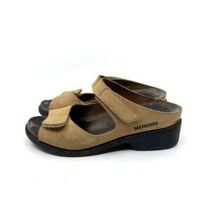 Mephisto Nubuck Leather Adjustable Strap Sandals 9 US